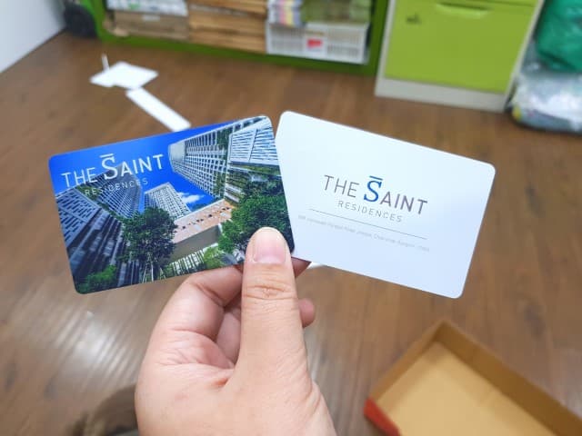 พิมพ์บัตร THE SAINT | รับพิมพ์ บัตรพีวีซี บัตรพลาสติก ไม่มีขั้นต่ำ