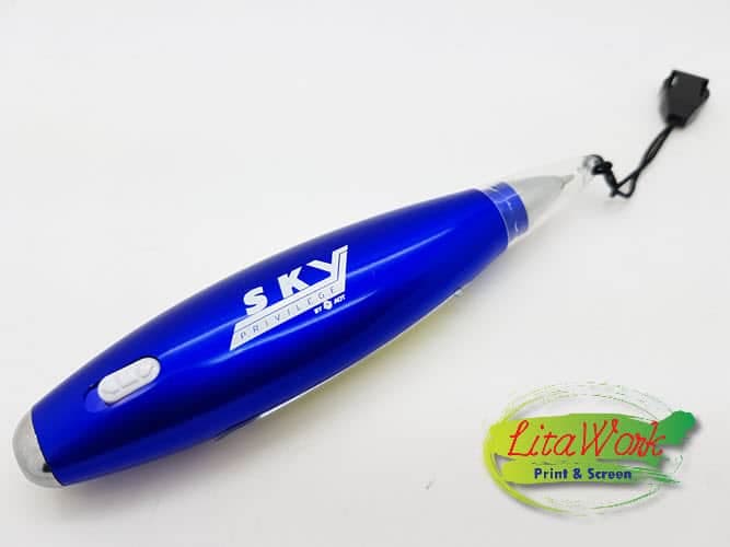 สกรีนปากกา SKY PRIVILEGE | รับสกรีนโลโก้ สกรีนราคาถูก งานด่วน ไม่มีขั้นต่ำ