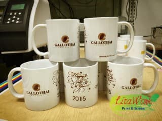 สกรีนแก้วน้ำ GALLOTHAI | รับสกรีนโลโก้ สกรีนราคาถูก งานด่วน ไม่มีขั้นต่ำ