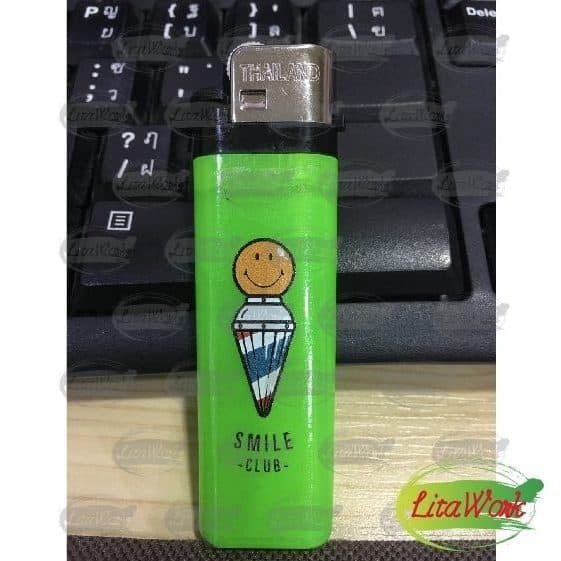 สกรีนไฟแช็ค SMILE CLUB | รับสกรีนโลโก้ สกรีนราคาถูก งานด่วน ไม่มีขั้นต่ำ