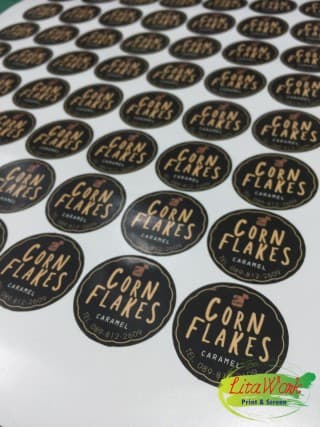 สติ๊กเกอร์ CORN FLAKES | รับพิมพ์สติ๊กเกอร์พร้อมไดคัท ราคาถูก เร็ว ไม่มีขั้นต่ำ