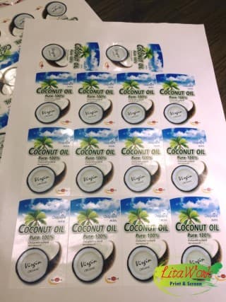 สติ๊กเกอร์ Coconut Oil | รับพิมพ์สติ๊กเกอร์พร้อมไดคัท ราคาถูก เร็ว ไม่มีขั้นต่ำ