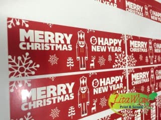 สติ๊กเกอร์ MERRY CHRISTMAS | รับพิมพ์สติ๊กเกอร์พร้อมไดคัท ถูก ไม่มีขั้นต่ำ