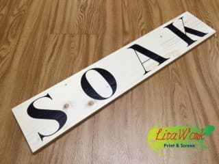 สกรีนแผ่นไม้ SOAK